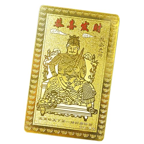Chinesische Feng Shui Glückskarte Gott des Gottes | Traditionelle chinesische Goldkarte zum Sammeln | Die dekorative Brieftaschenkarte, Glücksbringer, symbolisiert die und Chinesische Feng Shui Glückskarte Gott des Gottes | Traditionelle chinesische Goldkarte zum Sammeln | Die dekorative Brieftaschenkarte, Glücksbringer, symbolisiert die und von Generic