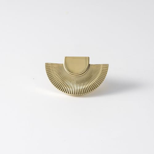 Chrom Vintage Fächerförmiger Griff Schuhkarton Schrankgriffe Schrank Kommode Schubladenknöpfe Kleiderschrank Zieht Gold Möbelbeschläge C 3475 Knopf von Generic