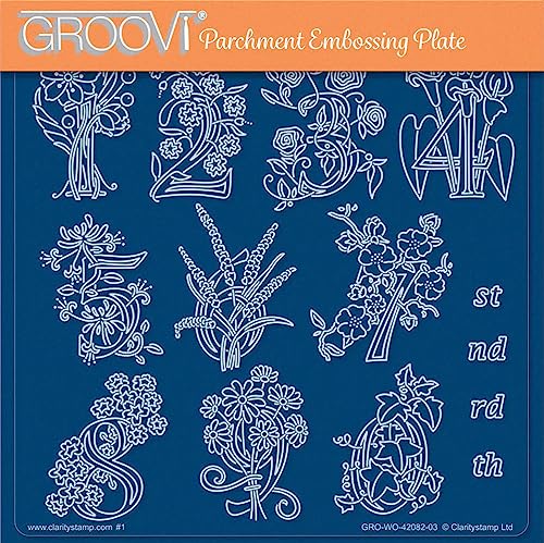 Clarity Stamps – Barbara's Bijou Blumen-Zahlen, A5, quadratisch, Groovi-Platte Clarity Stamps – Barbara's Bijou Blumen-Zahlen, A5, quadratisch, Groovi-Platte von Generic
