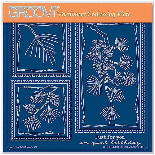 Clarity Stamps Barbara's SHAC Schottenkiefernholz, Blumenmuster, A5, quadratisch, Groovi-Teller von Generic