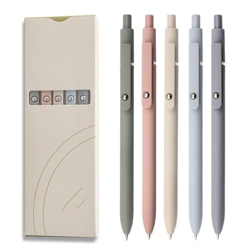 Classicccock 5 PCS Gel Ink Pens, 0.7mm Medium Tip Black Ink Roller Ball Pen, Pastel Pens, Quick Drying Pen, For Home Office Supplies (1Set-B) von Generic