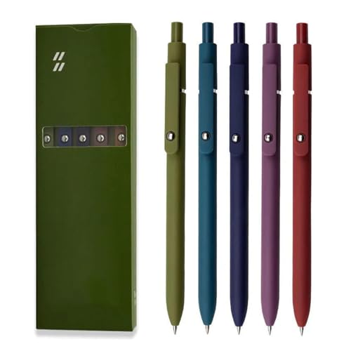 Classicccock 5 PCS Gel Ink Pens, 0.7mm Medium Tip Black Ink Roller Ball Pen, Pastel Pens, Quick Drying Pen, For Home Office Supplies (1Set-D) von Generic