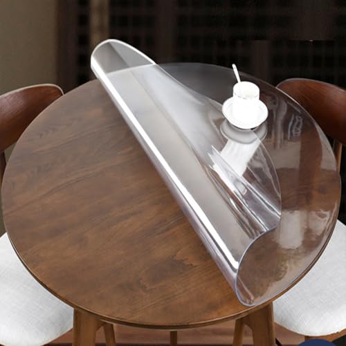 Clear Round Table Cover Protector - 2.5mm Thick Wipeable Table Pad for Coffee & Dining Tables - Fits 36/42/48" Diameter - Durable Frosted Plastic Desk Shield Clear Round Table Cover Protector - 2.5mm Thick Wipeable Table Pad for Coffee & Dining Tables - Fits 36/42/48" Diameter - Durable Frosted Plastic Desk Shield von Generic