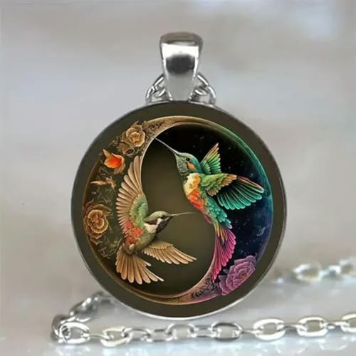 Colibrí Tai Chi Encanto Redondo Colgante Collar Moda Regalo Hombres Mujeres Moda von Generic