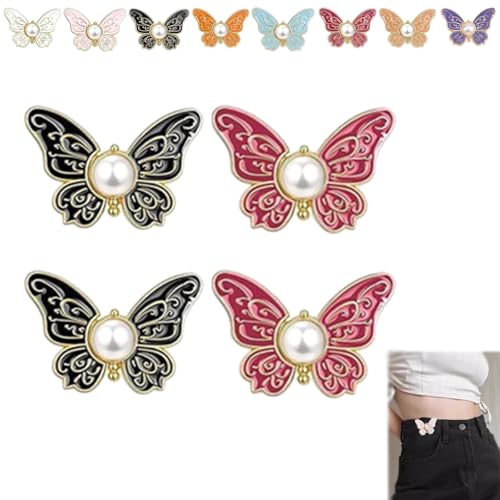Consciousonact/Totaladdly 2-Pack Detachable Butterfly Clips, Fabricateup/Signatureast 2-Pack Detachable Butterfly Clips, Sew-Free, Removable Waist Buttons for Clothing, Jeans, Shirt (G) von Generic