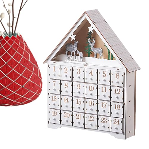 Countdown Kalender aus Holz Weihnachten - Countdown für die Weihnachtsdekoration mit 24 Schubladen und LED-Lichtern, Countdown der Waldszene für Dekorationen Countdown Kalender aus Holz Weihnachten - Countdown für die Weihnachtsdekoration mit 24 Schubladen und LED-Lichtern, Countdown der Waldszene für Dekorationen von Generic