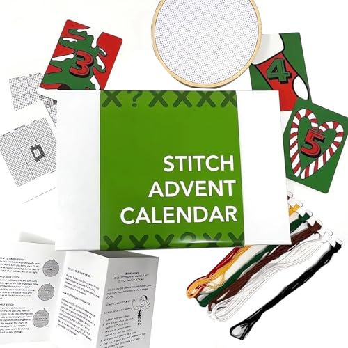 Countdown-Kalender für Stickerei, Adventskalender bestickt | 24 Tage Stickdekoration, Weihnachts-Stickset für Heimdekorationen, Stickzubehör Countdown-Kalender für Stickerei, Adventskalender bestickt | 24 Tage Stickdekoration, Weihnachts-Stickset für Heimdekorationen, Stickzubehör von Generic