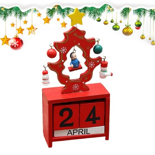 Countdown-Kalender für Weihnachten, Blockkalender für den Schreibtisch, Countdown für Weihnachten, Adventskalender aus Holz - Vintage Holzblockkalender Countdown-Kalender für Weihnachten, Blockkalender für den Schreibtisch, Countdown für Weihnachten, Adventskalender aus Holz - Vintage Holzblockkalender von Generic