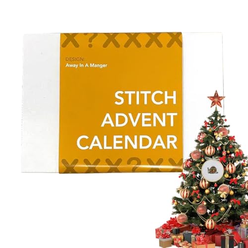 Countdown-Kalender für Weihnachts-Stickerei, Adventskalender für Weihnachts-Stickerei, 24 Tage Stickverzierung, Weihnachts-Stickerei-Set für Heimdekorationen, Zubehör für Ri von Generic