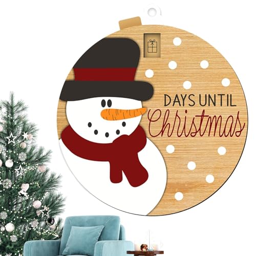 Countdown bis zum verschiebbaren Ornament für Weihnachten, verschiebbare Ornamente des Countdowns für Weihnachtsbaum – Countdown-Kalender des Anhängers aus Holz, vielseitige Hängedekoration von Generic