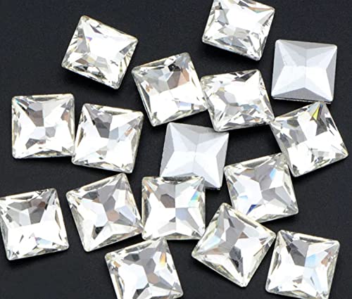 Crystal Riders Glas-Strasssteine, groß, quadratisch, 10 mm, transparent, ohne Löcher, zum Aufkleben, Kristalle, Scrapbooking, Handwerk, Hochzeiten, Diamanten, Strass, DIY, lose Glitzer, 50 Stück Crystal Riders Glas-Strasssteine, groß, quadratisch, 10 mm, transparent, ohne Löcher, zum Aufkleben, Kristalle, Scrapbooking, Handwerk, Hochzeiten, Diamanten, Strass, DIY, lose Glitzer, 50 Stück von Generic