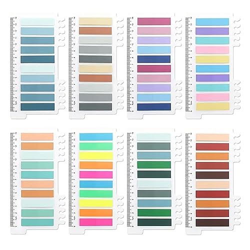 Cuawana 1600 Stück Klebestreifen Buchreiter, 80 Farben beschreibbare Morandi Haftstreifen, farbige Seitenmarker, transparente Haftnotizen von Generic