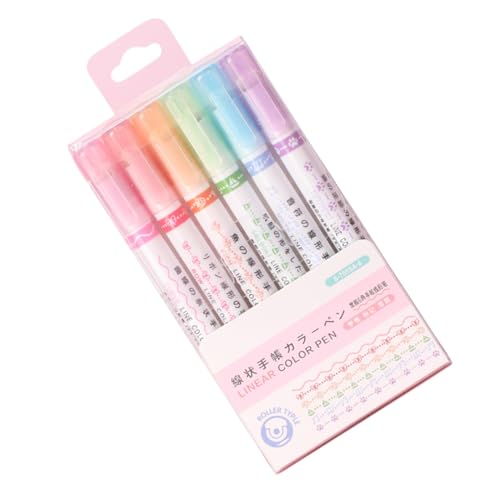Curve Textmarker Stifte – 6 Sets Form-Marker, lustige Schreibwerkzeuge für Erwachsene | Coole Stationnery zum Zeichnen, Dekorieren von Notizen, Buchkunst Curve Textmarker Stifte – 6 Sets Form-Marker, lustige Schreibwerkzeuge für Erwachsene | Coole Stationnery zum Zeichnen, Dekorieren von Notizen, Buchkunst von Generic