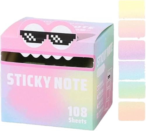 Cute Monster Pattern Sticky Note, 105pcs/Box Funny Pastel Animal Post It Notes, Self Adhesive Cartoon Notes Memo Pads for Girls Boys Students School Office Home (A) von Generic