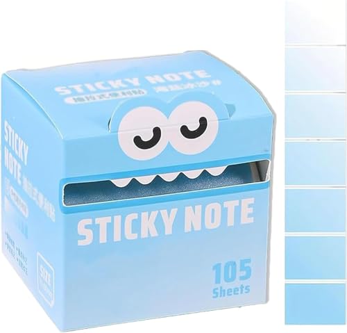 Cute Monster Pattern Sticky Note, 105pcs/Box Funny Pastel Animal Post It Notes, Self Adhesive Cartoon Notes Memo Pads for Girls Boys Students School Office Home (E) von Generic