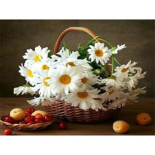DIY 5D Diamond Painting Bilder Set für Erwachsene Kinder, Round Drill Gänseblümchen 20x25cm Groß Diamant Malerei Stickerei Voll Strass Kreuz Stich Mosaik Gemälde Wanddekor Kunsthandwerk Geschenk von Generic