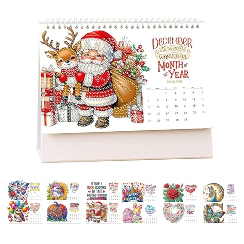DIY Diamond Art Painting Schreibtischkalender 2026, Stehender Flip Desktop Kalender Monatsplaner von Jan 2026 bis Dez, Home Office Tischdekorationen DIY Diamond Art Painting Schreibtischkalender 2026, Stehender Flip Desktop Kalender Monatsplaner von Jan 2026 bis Dez, Home Office Tischdekorationen von Generic