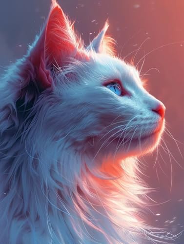 DIY Diamond Painting Erwachsene Katze, Diamond Painting Set Tier, 5D Runder Vollbohrer Diamant Malerei Kits, Diamant Malerei Basteln für Erwachsene, Wanddeko und Zimmer Deko Geschenk, 40x50cm C-9889 DIY Diamond Painting Erwachsene Katze, Diamond Painting Set Tier, 5D Runder Vollbohrer Diamant Malerei Kits, Diamant Malerei Basteln für Erwachsene, Wanddeko und Zimmer Deko Geschenk, 40x50cm C-9889 von Generic