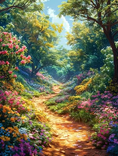 DIY Diamond Painting Erwachsene Pflanze, Diamond Painting Set Landschaft, 5D Runder Vollbohrer Diamant Malerei Kits, Diamant Malerei Basteln für Erwachsene, Wanddeko und Zimmer Deko, 40x50cm 0-4568 von Generic
