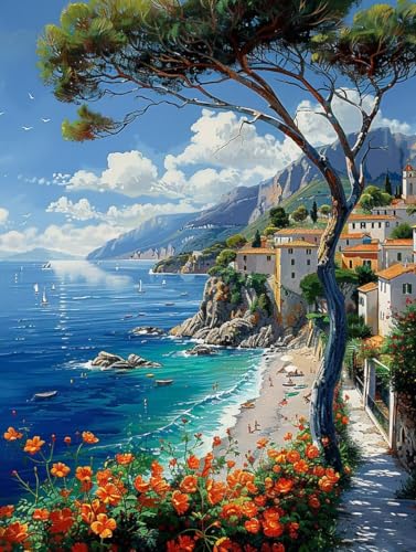 DIY Diamond Painting Erwachsene Strand, Diamond Painting Set Baum, 5D Runder Vollbohrer Diamant Malerei Kits, Diamant Malerei Basteln für Erwachsene, Wanddeko und Zimmer Deko Geschenk, 30x40cm P-6465 DIY Diamond Painting Erwachsene Strand, Diamond Painting Set Baum, 5D Runder Vollbohrer Diamant Malerei Kits, Diamant Malerei Basteln für Erwachsene, Wanddeko und Zimmer Deko Geschenk, 30x40cm P-6465 von Generic