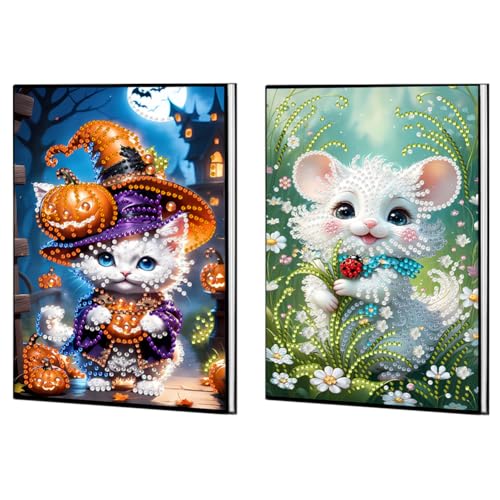 DIY Diamond Painting Notebook – 2pcs 50 Pages A5 No Lines Diamond Painting Journal Notebook, for Adults Home Office Student Gift for Birthdays or School Fun von Generic