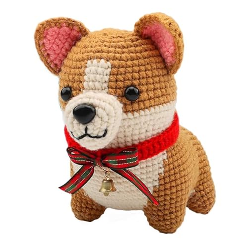 DIY Häkeltier-Set, Häkeln lernen für Anfänger mit Schritt-für-Schritt-Video-Tutorials, Häkelset mit Garn, Werkzeugen und Zubehör (Charlie The Corgi) von Generic