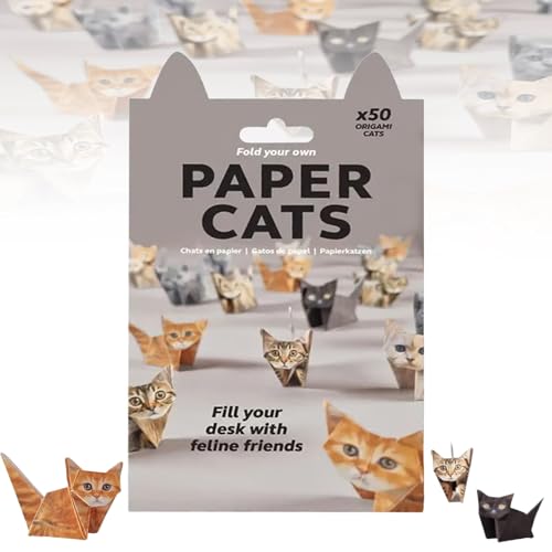 DIY-Papierkatzen, 50 süße Origami-Papierbastelsets mit Kätzchen, lustige 3D-Papiermodelle Hunden, Katzen und Dinosauriern, Tierskulpturen aus Papier for Jugendliche Erwachsene(Cats) von Generic