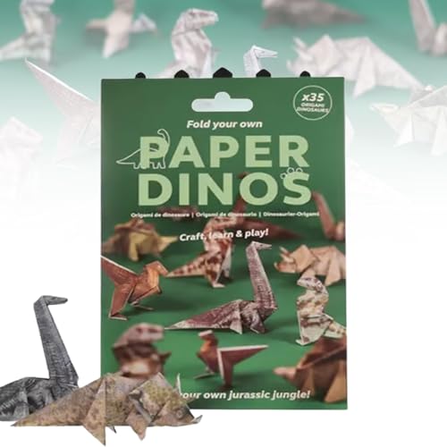 DIY-Papierkatzen, 50 süße Origami-Papierbastelsets mit Kätzchen, lustige 3D-Papiermodelle Hunden, Katzen und Dinosauriern, Tierskulpturen aus Papier for Jugendliche Erwachsene(Dinosaurs) von Generic