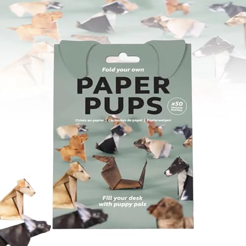 DIY-Papierkatzen, 50 süße Origami-Papierbastelsets mit Kätzchen, lustige 3D-Papiermodelle Hunden, Katzen und Dinosauriern, Tierskulpturen aus Papier for Jugendliche Erwachsene(Dogs) von Generic