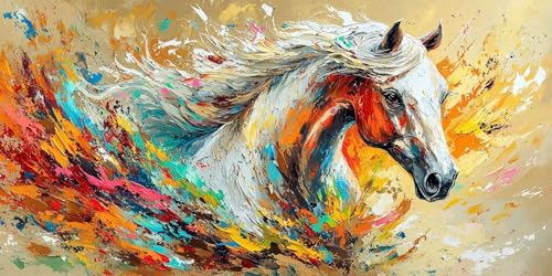 DIY Pferd Diamond Painting Groß Set, Tiere Diamond Painting Erwachsene Diamant Malerei Kinder Basteln Mädchen Diamond-painting Mosaik Bastelset Erwachsene Home Wand Dekoration Geschenk 60x120cm F401 von Generic