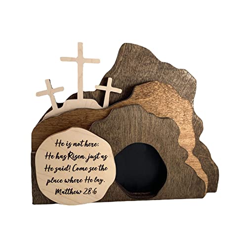 Das Leere Grab Osterszene Holztischschild Frühling Tischdekoration Kreuz Desktop Deko für Büro Zuhause Party Ostermitbringsel Kinder Deko Frühling Innen Das Leere Grab Osterszene Holztischschild Frühling Tischdekoration Kreuz Desktop Deko für Büro Zuhause Party Ostermitbringsel Kinder Deko Frühling Innen von Generic