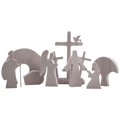 Das Leere Grab Osterszene Tischschild Holzdekor Frühlingstisch Krippe Holzschilder Tischplatte Schreibtisch Heimdekoration Kleines Geschenk für Kinder Frühlings Deko von Generic