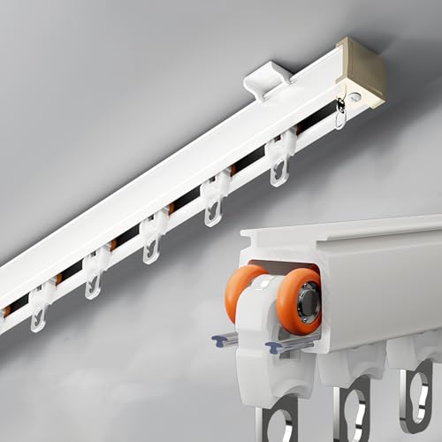 Decken-Vorhangschiene, Vorhangschiene (Decken- Oder Wandmontage), Vorhangschienensystem, Raumteiler, Einfache Installation(White,18.0FT/550CM) von Generic