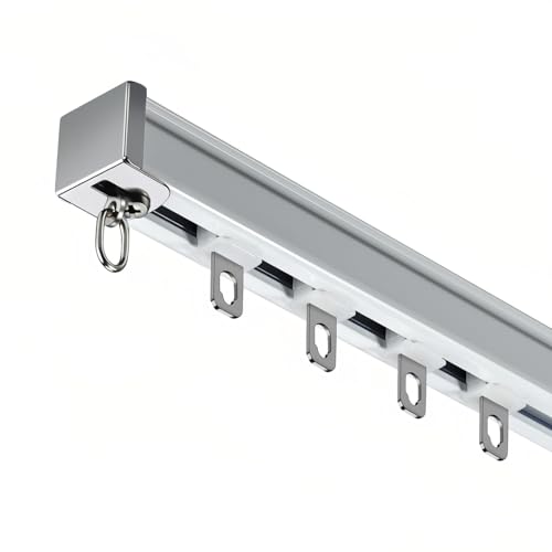Deckengardinenschiene Deckenschiene, 2/2.5/3.5/4.5/6.0m Schiene Für Decken- Oder Wandmontage, Vorhangschienen-System Für Balkon Büros Hotels Kliniken(White,18.0FT/550CM) von Generic