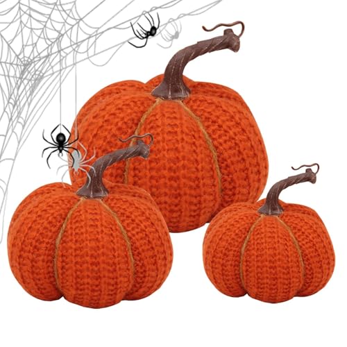 Dekoration mit orangefarbenen Kürbissen, Häkelkürbisse, dekorative Kürbisse aus Kunststrick für Thanksgiving, Tischdekoration mit gewebten Kürbissen für Tische und Fensterbänke. Dekoration mit orangefarbenen Kürbissen, Häkelkürbisse, dekorative Kürbisse aus Kunststrick für Thanksgiving, Tischdekoration mit gewebten Kürbissen für Tische und Fensterbänke. von Generic