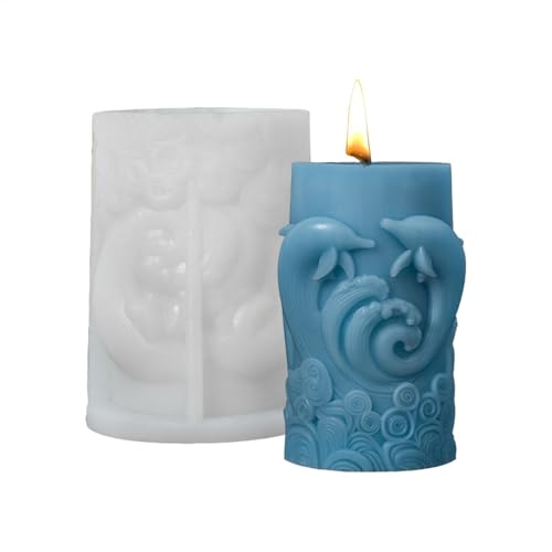 Delphin Silikonform - Gießformen aus Kunstharz, Gips für Aromatherapie, handgefertigt, Aromatherapie, Kerze mit Tier-Design, zylindrische Kerze mit Delfmotiv von Generic