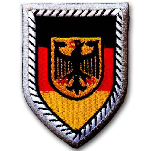 Deutschland Wappen Deutscher Adler Schild Flagge bestickt Patch Rot Gold Schwarz Aufbügler Militär Abzeichen 2 5/8 x 3 9/16 Zoll Deutschland Wappen Deutscher Adler Schild Flagge bestickt Patch Rot Gold Schwarz Aufbügler Militär Abzeichen 2 5/8 x 3 9/16 Zoll von Generic