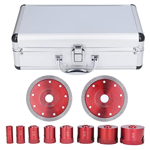 Diamant -Kern -Bohrer Bits Löschte Lochsäge Set Premium Diamant beschichtete Winkel für Glas Marmor Granit Keramikfliesen schneiden rot 8pcs 20 mm bis 68 mm mit von Generic