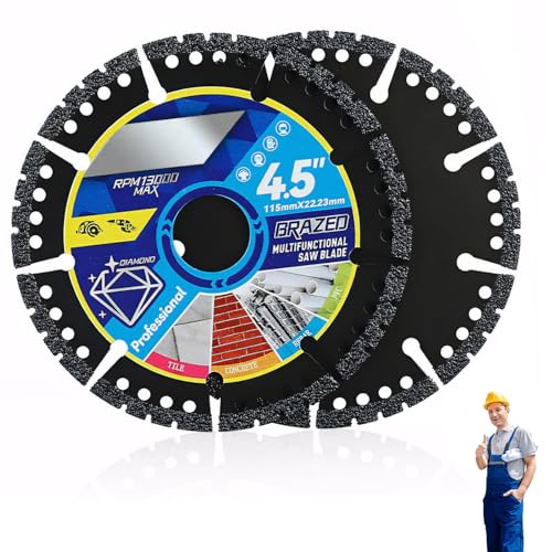 Diamant-Mehrzweck-Sägeblätter, Diamant-Verbundsägeblatt, 4,5 Zoll, vielseitiges und langlebiges DiamantTrennblatt, geeignet zum Schneiden von Fliesen, Marmor, Beton, Stahl und PVC-Rohren (1 PCS) von Generic
