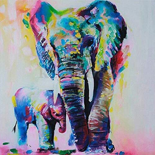 Diamant Painting Bilder,5D Diamond Painting Set, DIY Full Cross Stickerei Malerei Kits,Diamant Malerei Painting Bilder für Home Wand Décor（two elephants,30x30cm/12x12 Zoll） von Generic