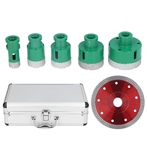 Diamantlochsäge Set Bohrer Kernbits gefärbte Diamantlochsäge Set für Glaskeramik Granit Marmor Fliese 22 mm 35 mm 40 mm 50 mm 65 mm M14 Gewinde Grün grün von Generic