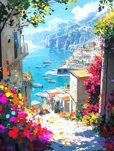 Diamond Painting, Diamond Painting Erwachsene, Blumen Schiff Klein, Runder Diamanten Stickerei Kreuzstich Mosaikherstellung, Kreatives Geschenke Dekor Für Wohnzimmer Schlafzimmer Büro 30x40cm A-192 von Generic