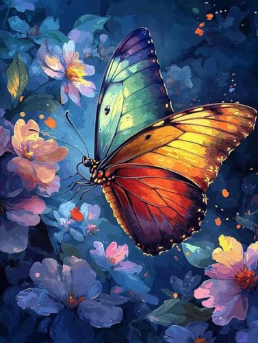 Diamond Painting, Diamond Painting Erwachsene, Blumen Schmetterlinge, Runder Diamanten Stickerei Kreuzstich Mosaikherstellung, Kreatives Geschenke Dekor Für Wohnzimmer Schlafzimmer Büro 45x60cm A-184 Diamond Painting, Diamond Painting Erwachsene, Blumen Schmetterlinge, Runder Diamanten Stickerei Kreuzstich Mosaikherstellung, Kreatives Geschenke Dekor Für Wohnzimmer Schlafzimmer Büro 45x60cm A-184 von Generic