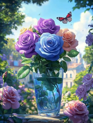 Diamond Painting, Diamond Painting Erwachsene, Blumen Vase XXL, Runder Diamanten Stickerei Kreuzstich Mosaikherstellung, Kreatives Geschenke Dekorationen Für Wohnzimmer Schlafzimmer Büro 100x150cm 190 Diamond Painting, Diamond Painting Erwachsene, Blumen Vase XXL, Runder Diamanten Stickerei Kreuzstich Mosaikherstellung, Kreatives Geschenke Dekorationen Für Wohnzimmer Schlafzimmer Büro 100x150cm 190 von Generic