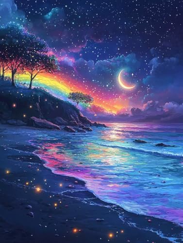 Diamond Painting, Diamond Painting Erwachsene, Strand Mond Klein, Runder Diamanten Stickerei Kreuzstich Mosaikherstellung, Kreatives Geschenke Dekorationen Für Wohnzimmer Schlafzimmer Büro 35x55cm A92 Diamond Painting, Diamond Painting Erwachsene, Strand Mond Klein, Runder Diamanten Stickerei Kreuzstich Mosaikherstellung, Kreatives Geschenke Dekorationen Für Wohnzimmer Schlafzimmer Büro 35x55cm A92 von Generic