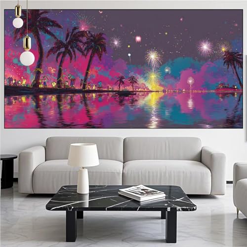 Diamond Painting Ägäisches Meer Diamond Painting Erwachsene Groß xxl 100x300cm Diamant Malerei Baum Malen Nach Zahlen DIY Strass Kunst Mosaikherstellung Crystal Stickerei Malerei Kits,Dekor KM-853 von Generic