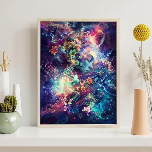 Diamond Painting Abstrakt, Blume Diamond Painting Erwachsene Anfänger, DIY 5D Runder Vollbohrer Diamant Malerei Stickerei Set Kreuzstich Set zur Home Wand Dekoration Geschenke 50x65 cm PjY4432 H-6 von Generic
