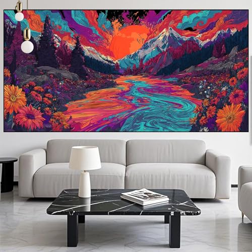 Diamond Painting Abstrakt Diamond Painting Erwachsene Groß xxl 80x160cm Diamant Malerei Landschaft Malen Nach Zahlen DIY Strass Kunst Mosaikherstellung Crystal Stickerei Malerei Kit,Geschenke LK-200 von Generic