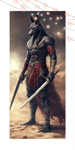Diamond Painting Anubis, Diamond Painting Erwachsene Groß XXL 60x130cm, DIY Diamand Art Mosaikherstellung Zubehör, 5D Diamant Stickerei Kits für Anfänger und Kinder, Wand Dekor Wohnzimmer Wüste T1146 von Generic