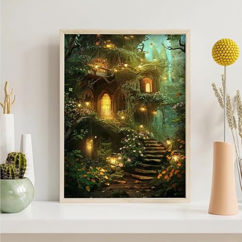 Diamond Painting Architektur, Blume Diamond Painting Erwachsene Anfänger, DIY 5D Runder Vollbohrer Diamant Malerei Stickerei Set Kreuzstich Set zur Home Wand Dekoration Geschenke 30x40 cm PjY4442 6-9 von Generic